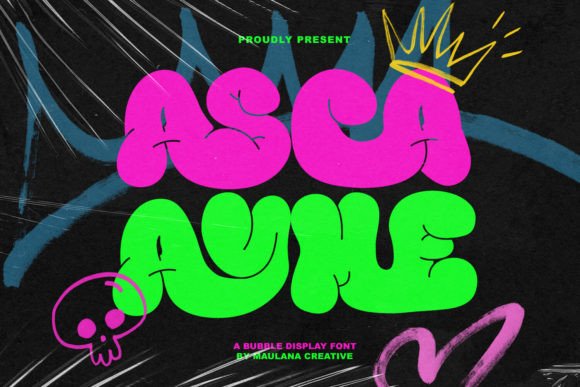 Asca Ayme Bubble Display Font Brings Cheerful Energy to Branding Projects