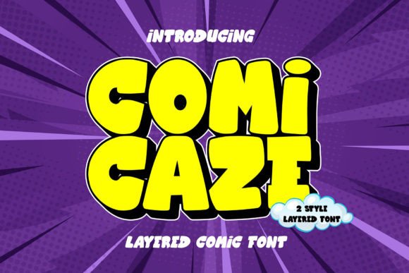 Comicaze Font: A Layered Display Font for Crafters and Small Shops