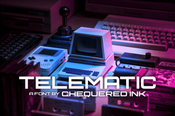 Telematic Display Font for Campaign Design and Brand Identity