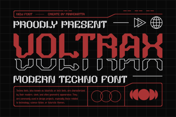 Voltrax: A Modern Techno Font for Handmade Products
